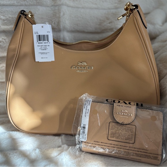 Coach Handbags - Brand New Coach Teri Hobo Bag & Wallet SET - Tan (PRICE FIRM)